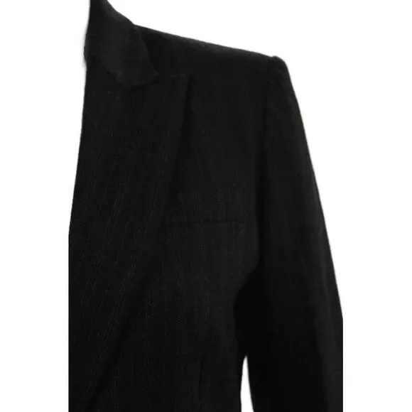 Theory Womens Classic Striped Dark Gray Wool Blend Blazer Size 6 - Picture 2 of 8